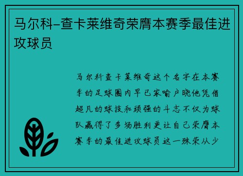 马尔科-查卡莱维奇荣膺本赛季最佳进攻球员